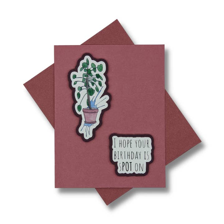 "I hope your birthday is spot on" | Potted Plant | A2 Cards for wholesale by E. Paganelli Art