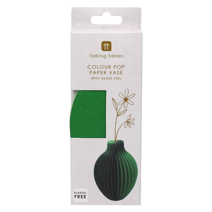 Talking Tables UK – wholesale Vase – Green Honeycomb Colour Pop Paper Vase | Christmas Vase |2