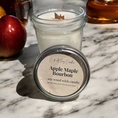 C & A Soy Candles, LLC - Wholesale Jar/Filled Candle - Apple Maple & Bourbon Vegan, Soy & Wood-Wick Candle - 14 Oz1
