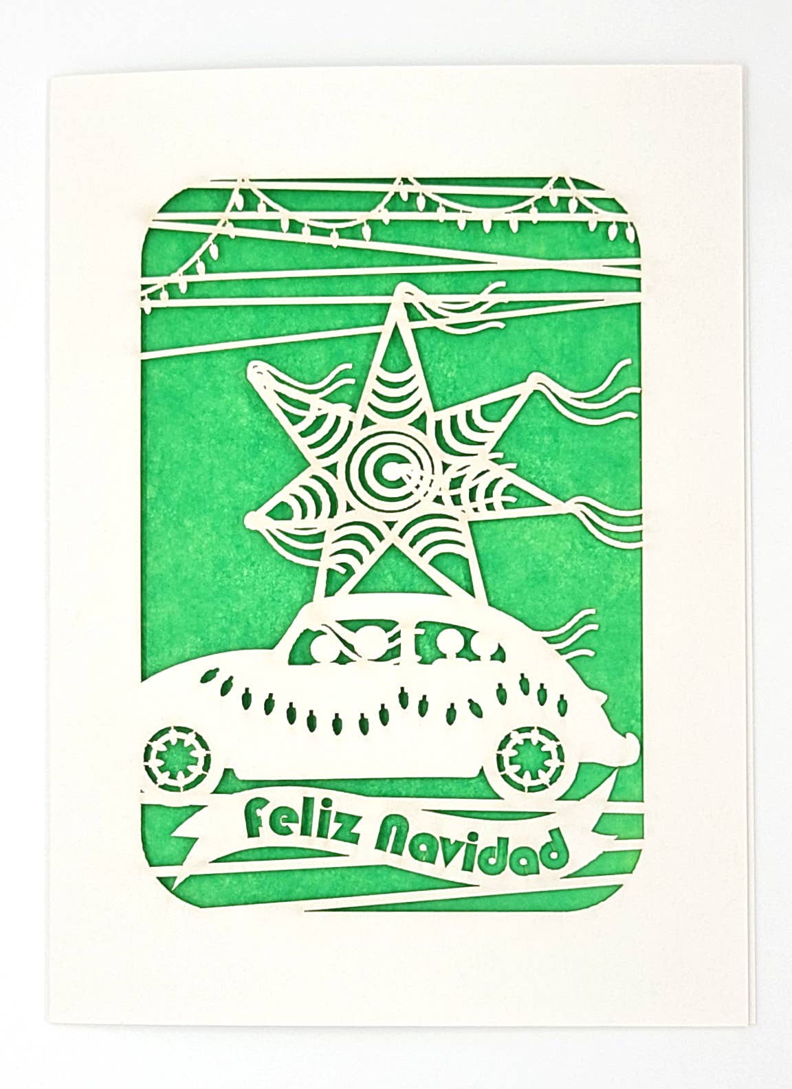 two hermanas – Engroshandel Julekort – Feliz Navidad med en VW bug y Pinta6