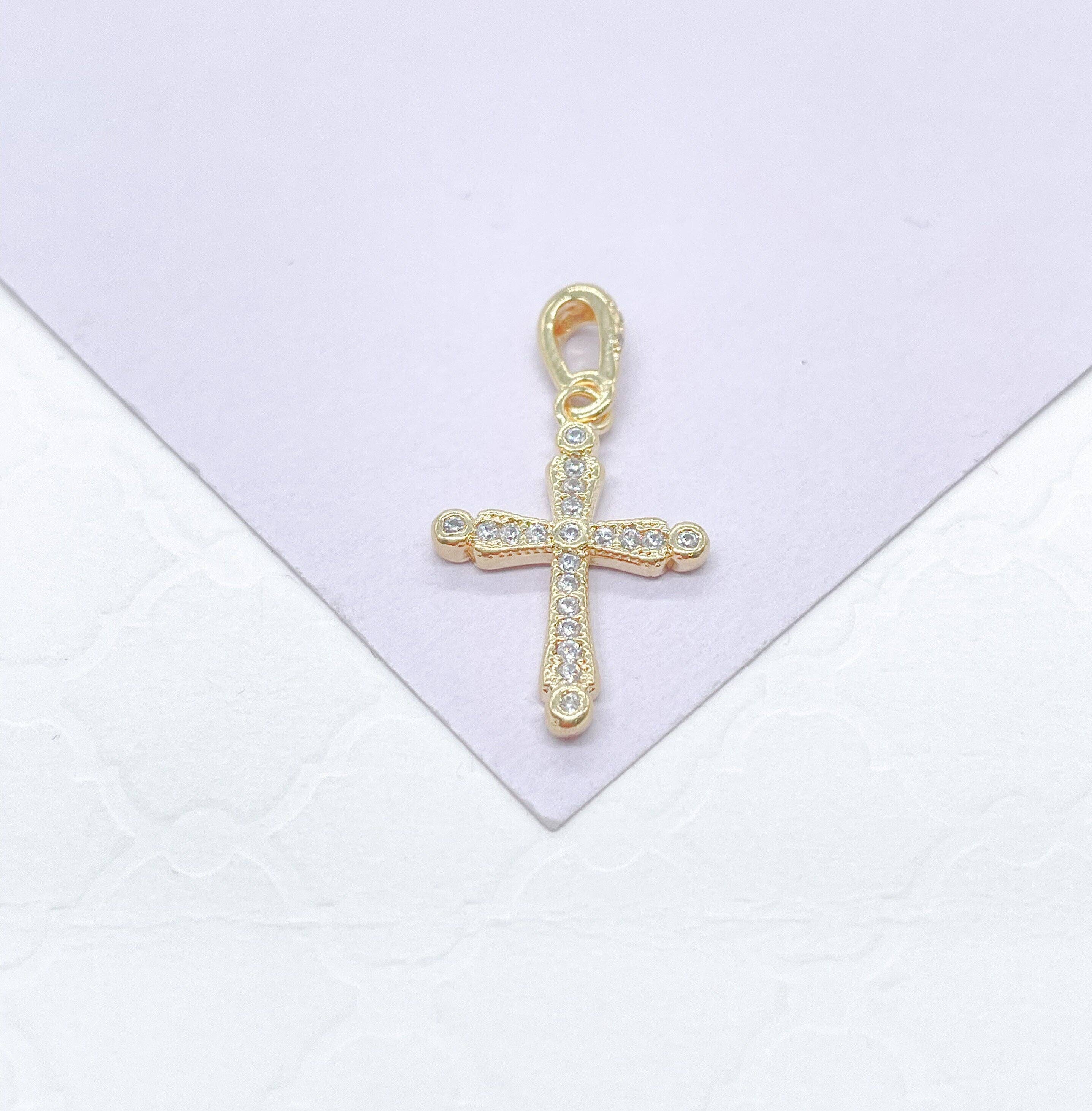 Milie - Wholesale Jewelry Set - 18k GF Dainty Cz Cross with Various Stones1