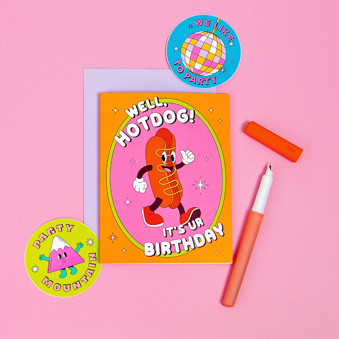 Party Mountain Paper co. - Wholesale Birthday Card - Hotdog! Birthday | Birthday Card3