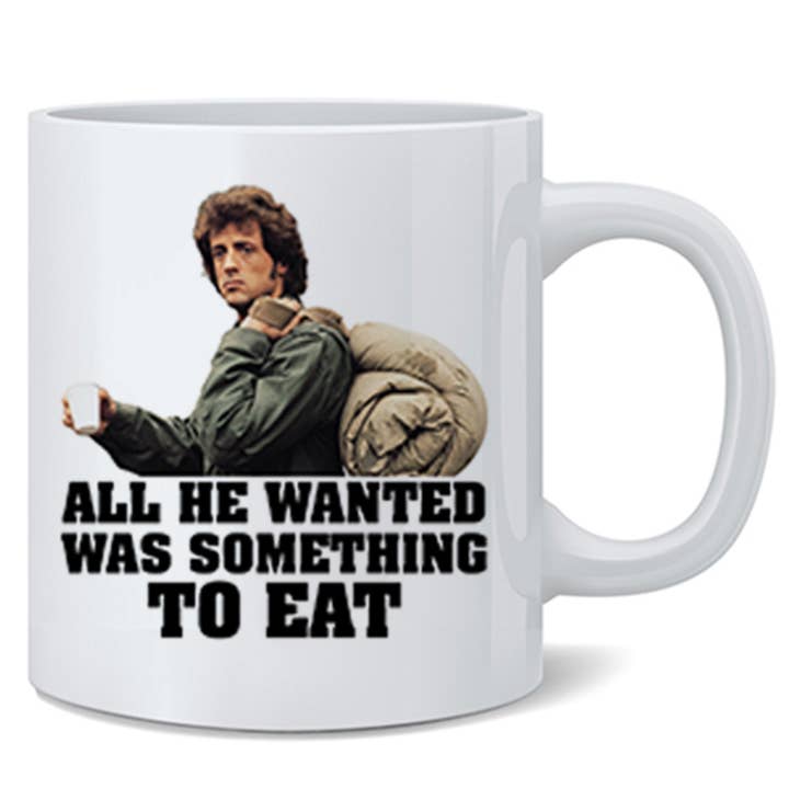 Caneca de Café Rambo Movie Ele Queria Algo Comer 11oz por atacado de Gotham Gifts