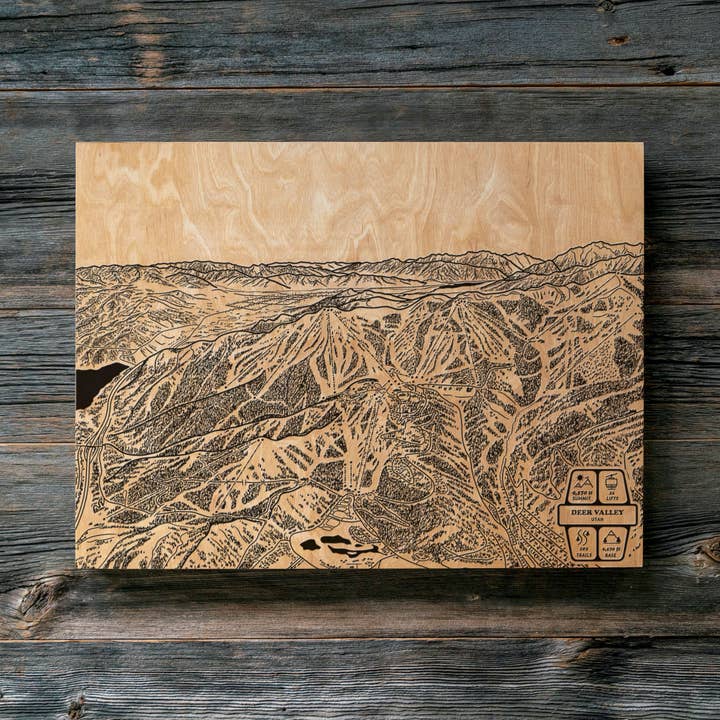 Deer Valley, Utah Ski Trail Map for wholesale by Benoit's Design Co.