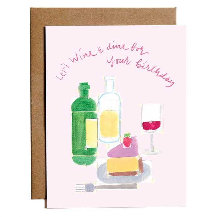 Birthday card | Wine and Dine Birthday for wholesale by everybuddy