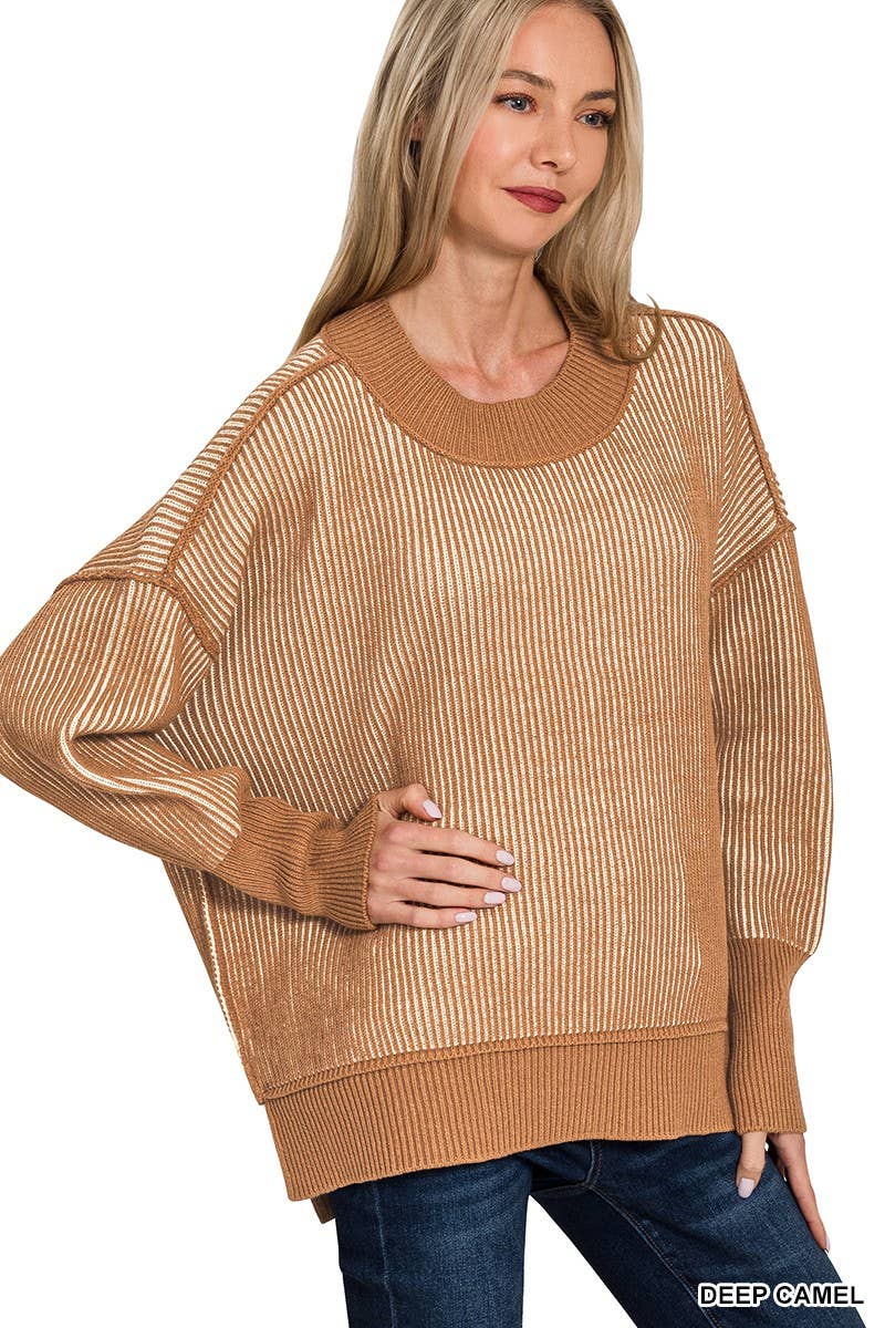 Vanilla Monkey - Wholesale Knit Sweater - Women's - Exposed Seam Two Tone Sweater7