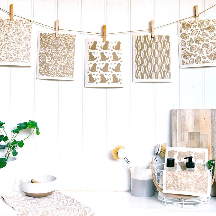 Jangneus - Wholesale Dishcloth - Swedish Dishcloth - Doodle Dog - Sand1