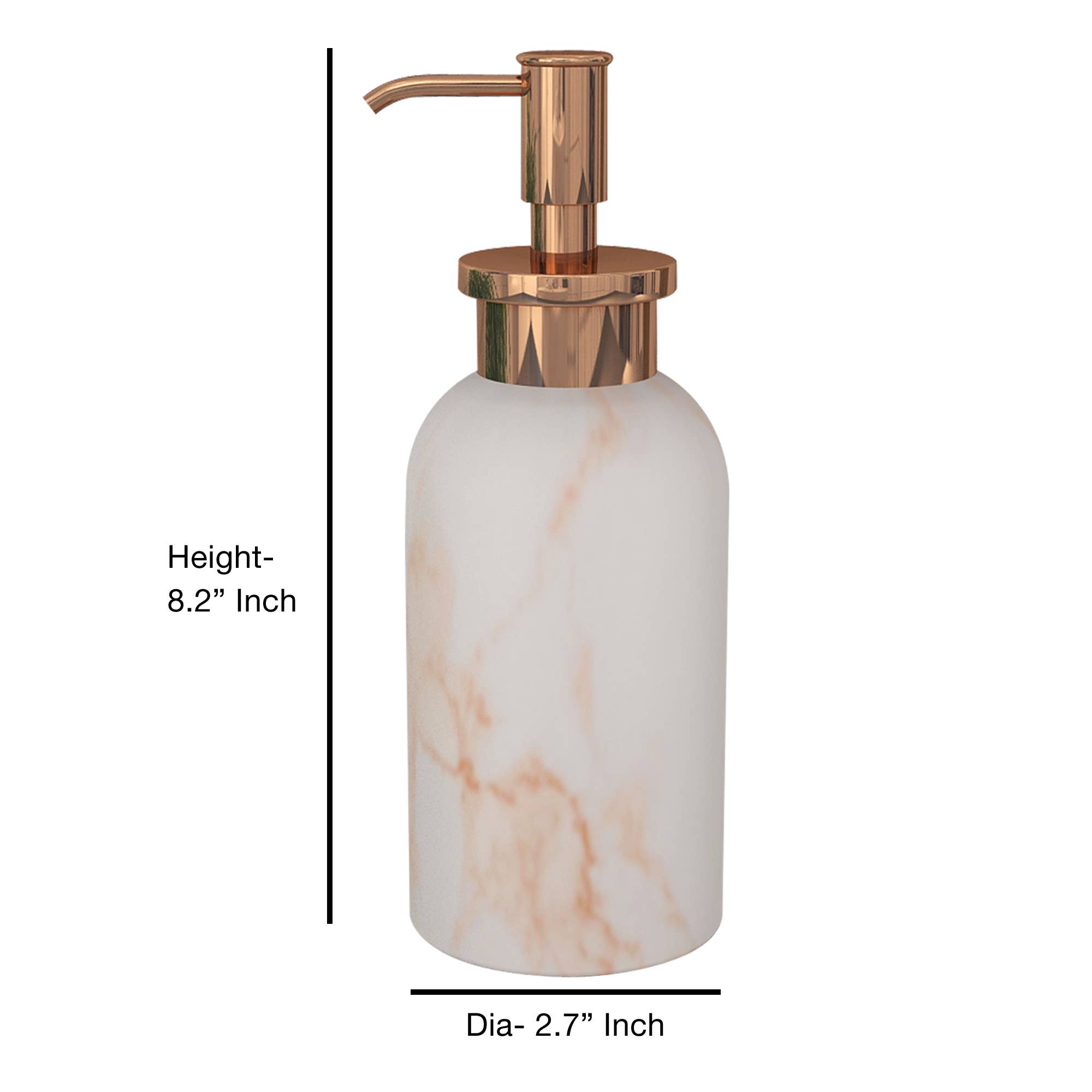 nu steel – wholesale Tvåldispenser – Misty Rose Gold Marble Finish flytande tvål Pump3