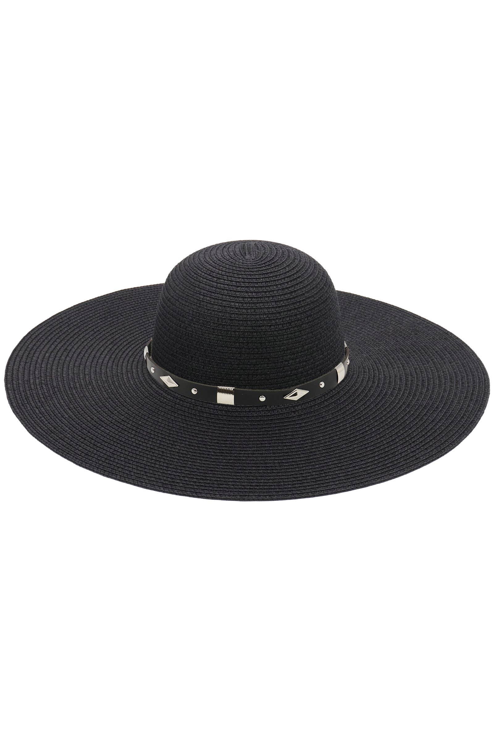 Cap Zone – wholesale Stråhatt – Dam – Diamant Concho Bälte Floppy Stråsolhatt1