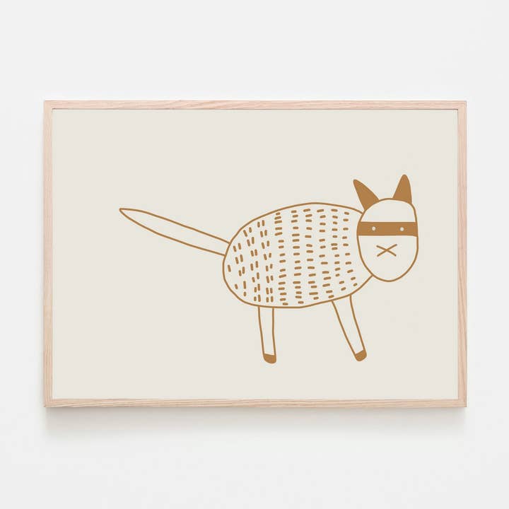 Print A4 Cat - Caramel for wholesale by Silvia Visscher