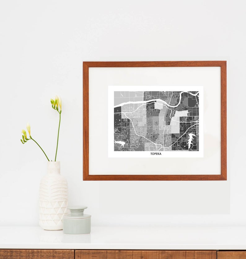 Juanita's Adventures - Wholesale Art Print - Juanitas Topeka Map Print2