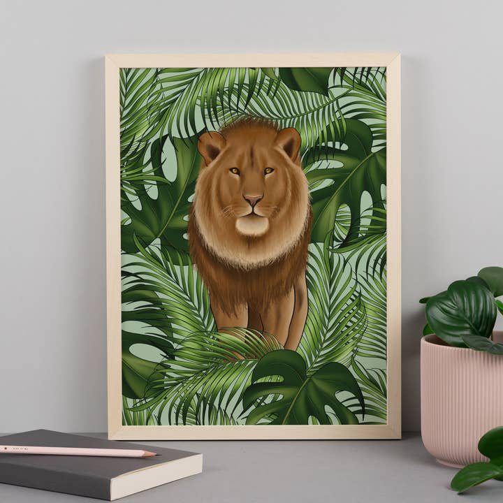 Lejon och lövtryck för wholesale av Hayley Jade Design Studio