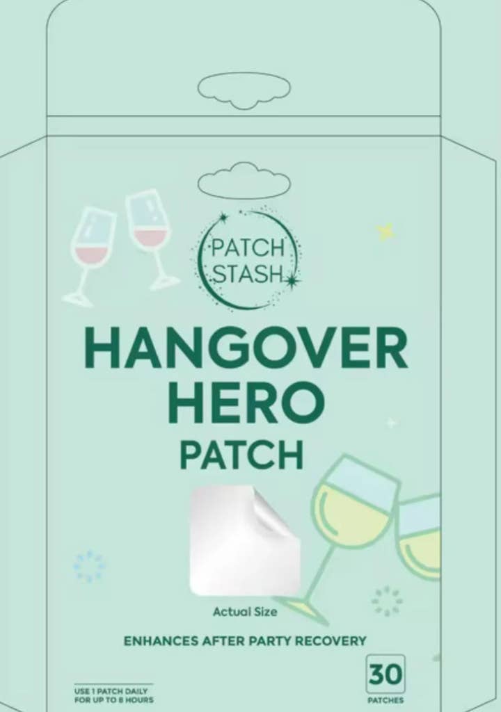 Beauty Stash - Wholesale Topical Wellness Patches - Patch Stash HANGOVER HERO After-Party Recovery Patches – 30 Count, 3” x 3”, Transdermal Recovery Support