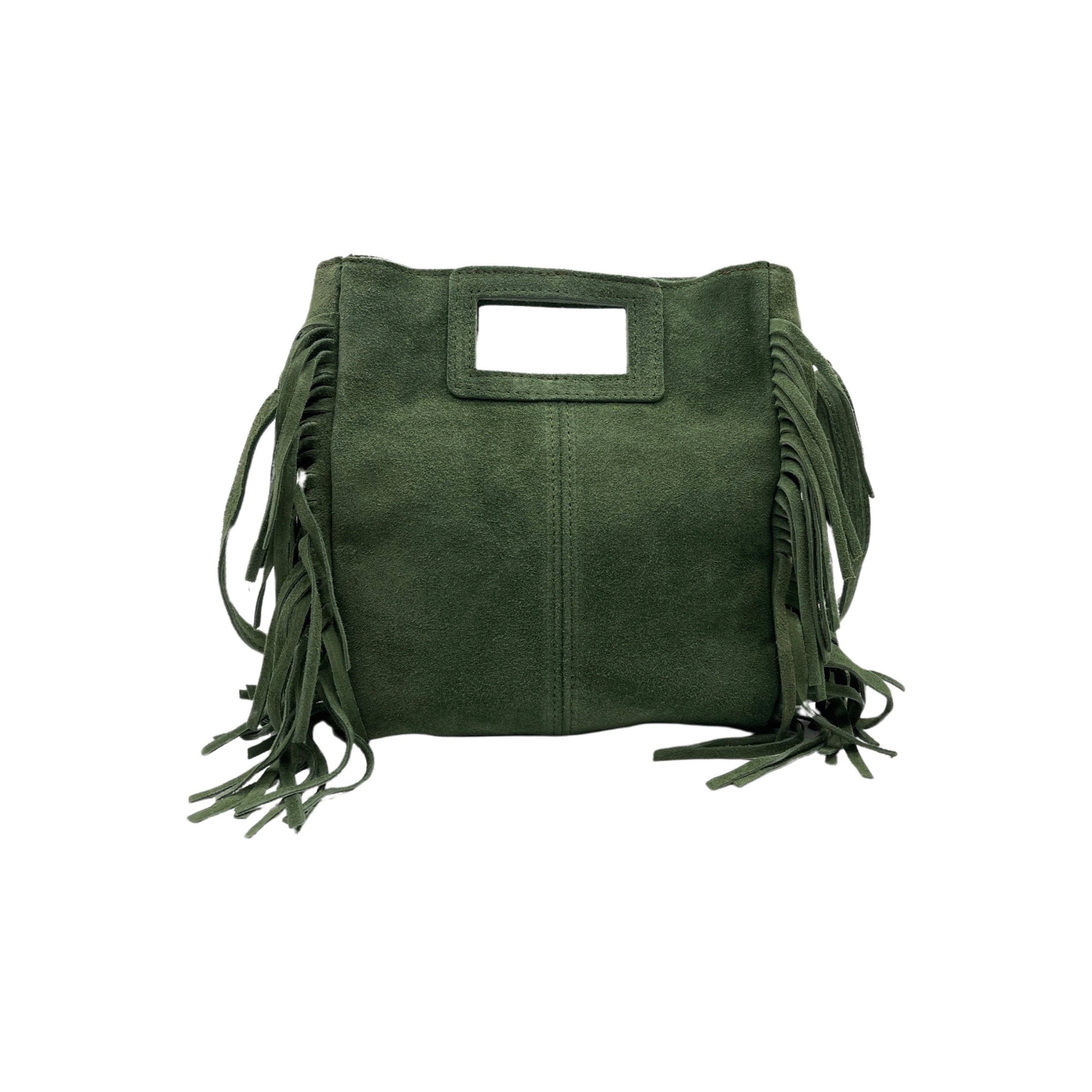 Louisa lee - Wholesale Top Handle Bag - Women's - MARION GREEN SUEDE LEATHER HANDBAG1