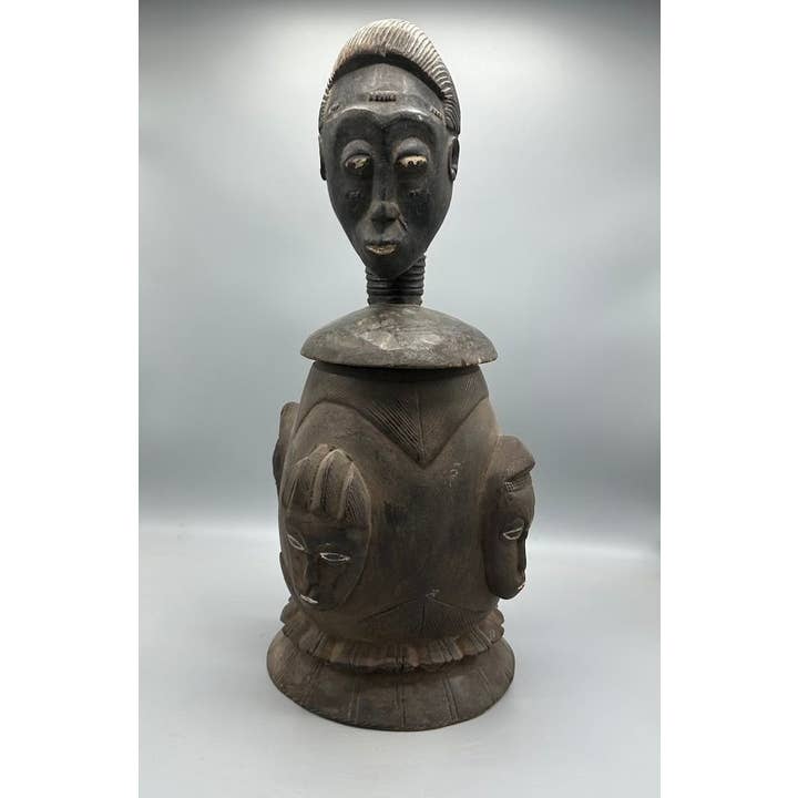 Single Baule Head Design Mouse Oracle Container/Statue | 22" for wholesale by The Niger Bend
