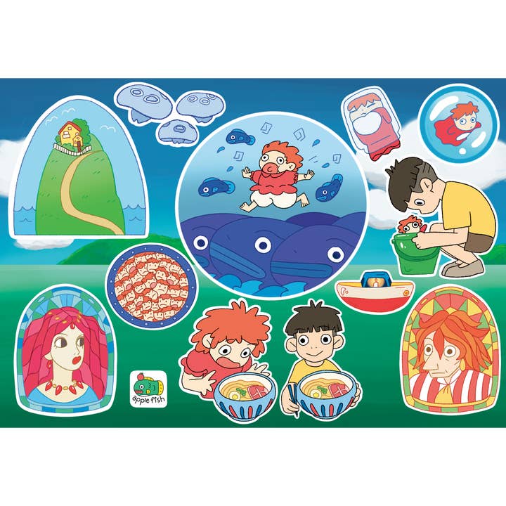 Ponyo Sticker Sheet for wholesale by applefish LLC