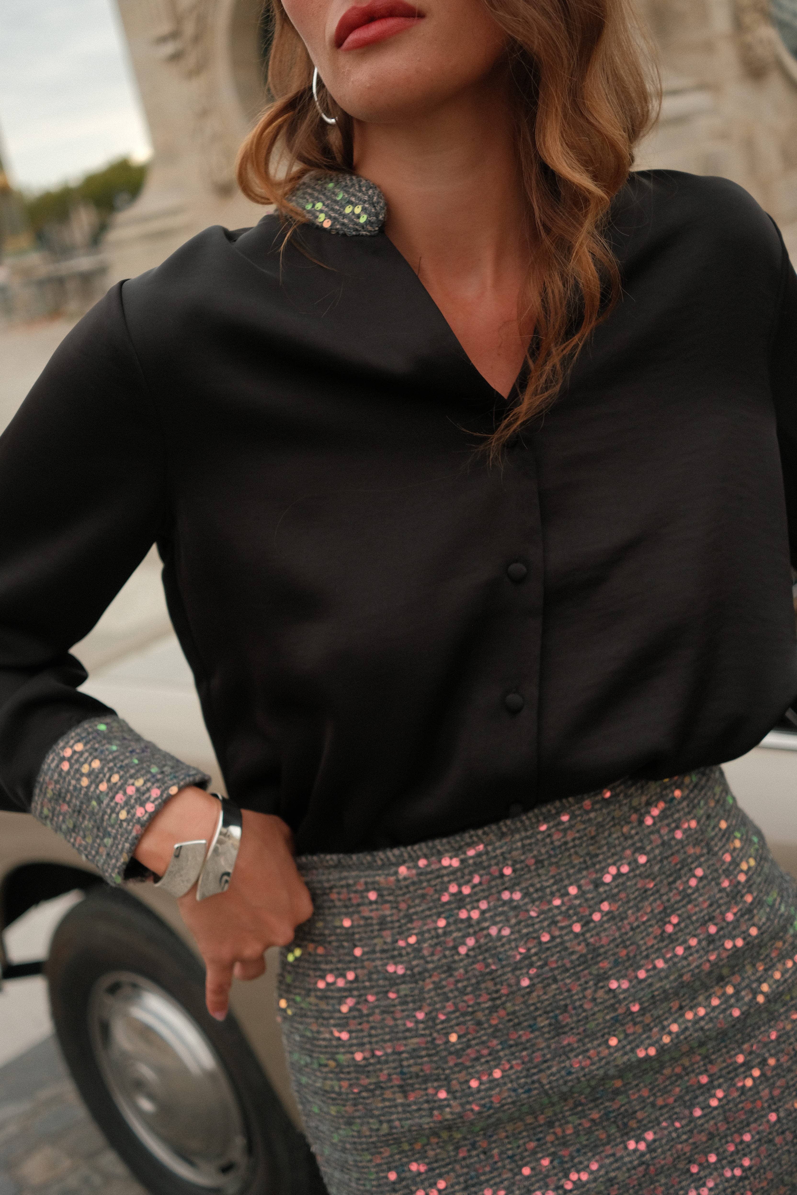 LULUMARY - Wholesale Skirt - Women's - Sequin skirt SK8679