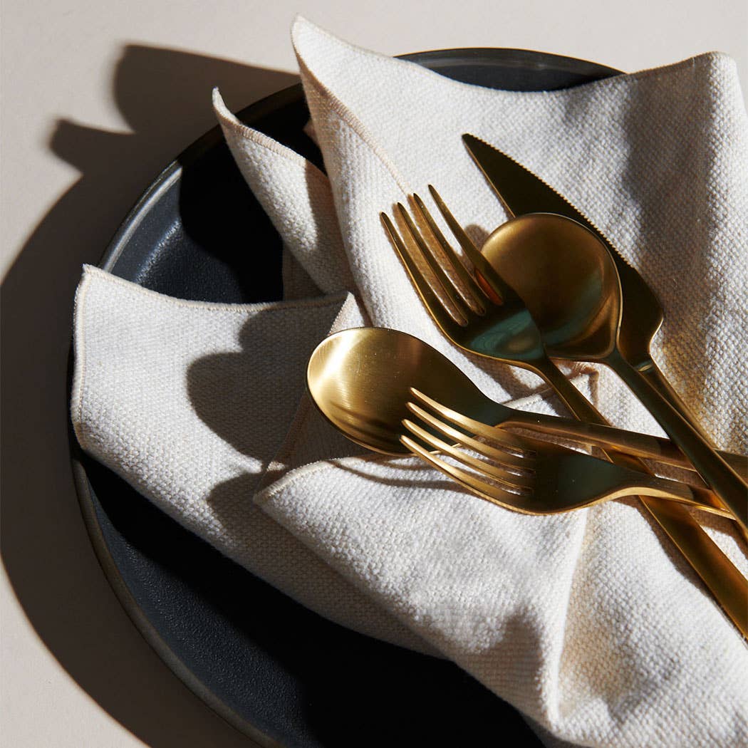 ATELIER SAUCIER – wholesale Dinner & cloth napkin – Cream Burlap Crème Napkins | Set of 43