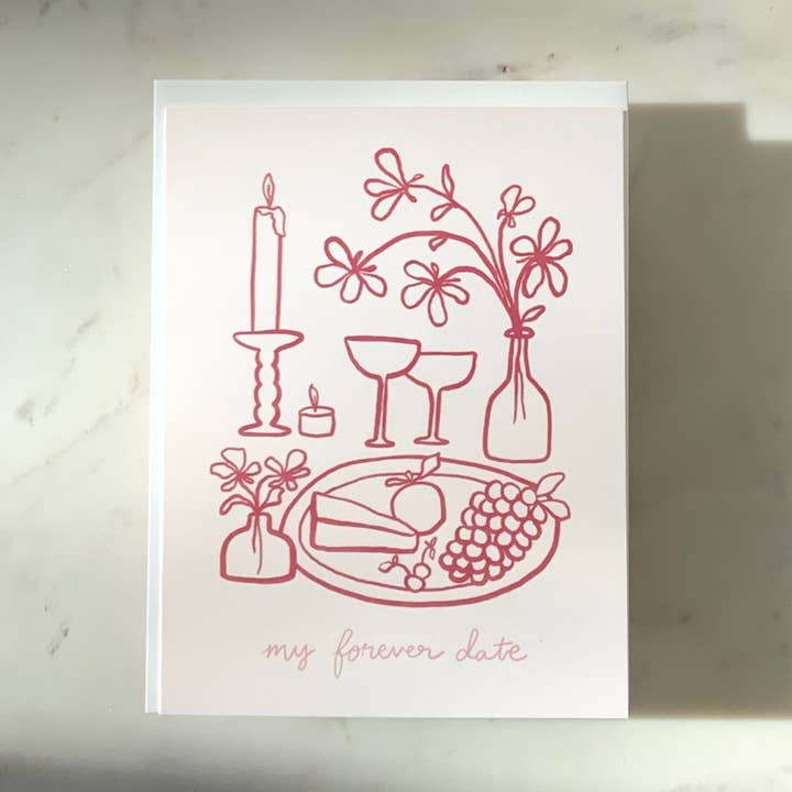My Forever Date Greeting Card for wholesale by Pajarita Paper Co