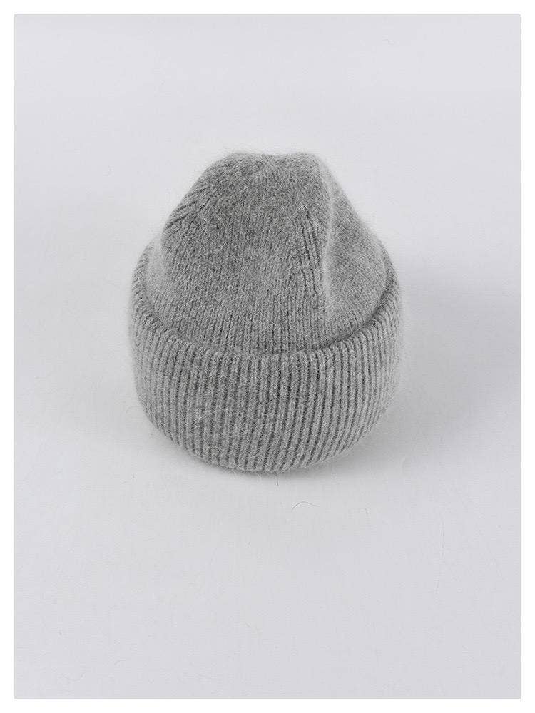 Angora Beanie Hat - Grey for wholesale on Faire2