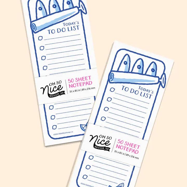Sardine Today's To-Do - Risograph Notepad for wholesale by Oh So Nice Design Co.