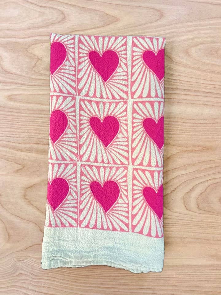 Hearts Tea Towel for wholesale by noon designs