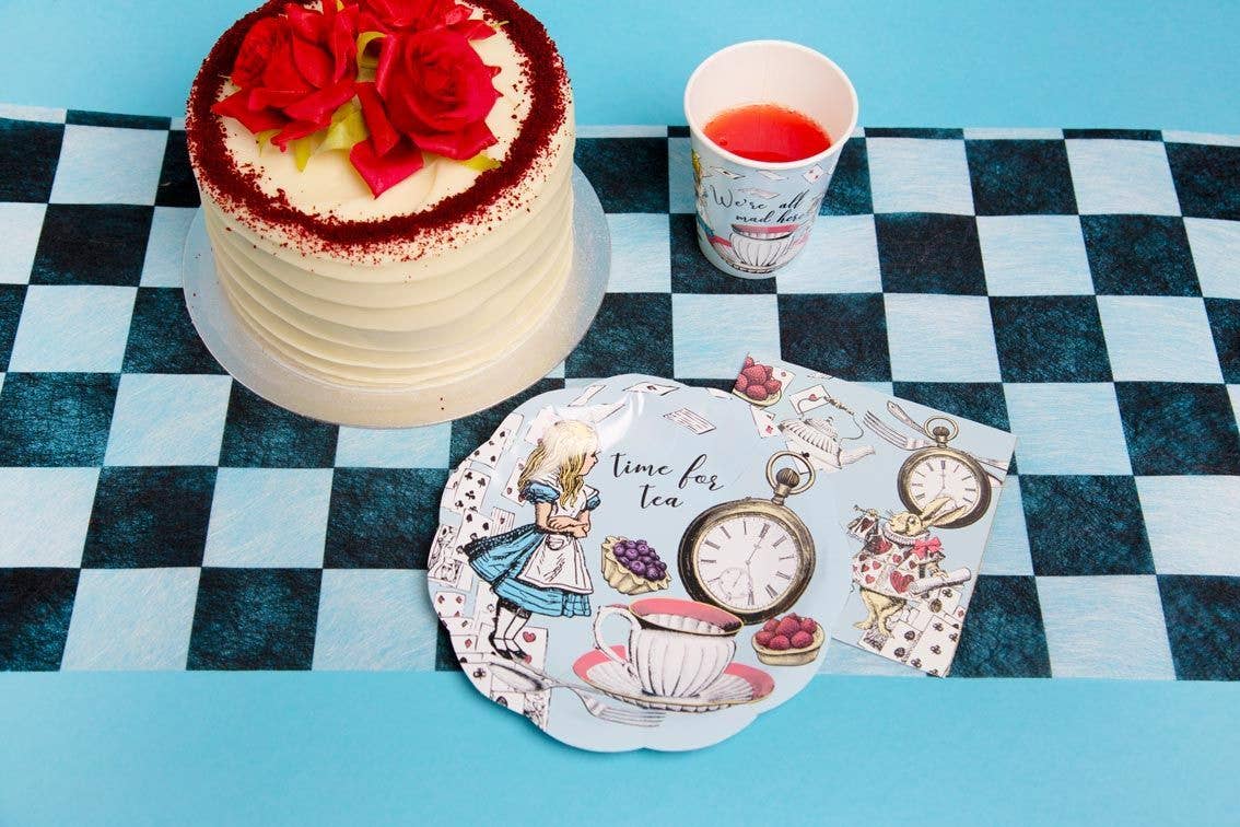 Talking Tables USA - Home, Party, Games and Seasonal Decor - Wholesale Disposable Cup - Alice in Wonderland Blue Cups - 8 Pack | Tea Party |7