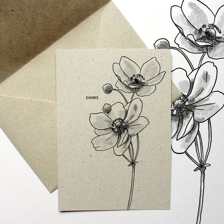 Efteråret anemone græs papir lykønskningskort for engroshandel hos NOA Papeterie