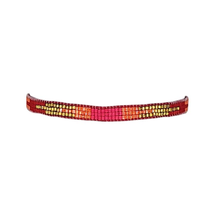 Fuchsia Mix Narrow Bar Beaded Bracelet for wholesale by Narratives The Line