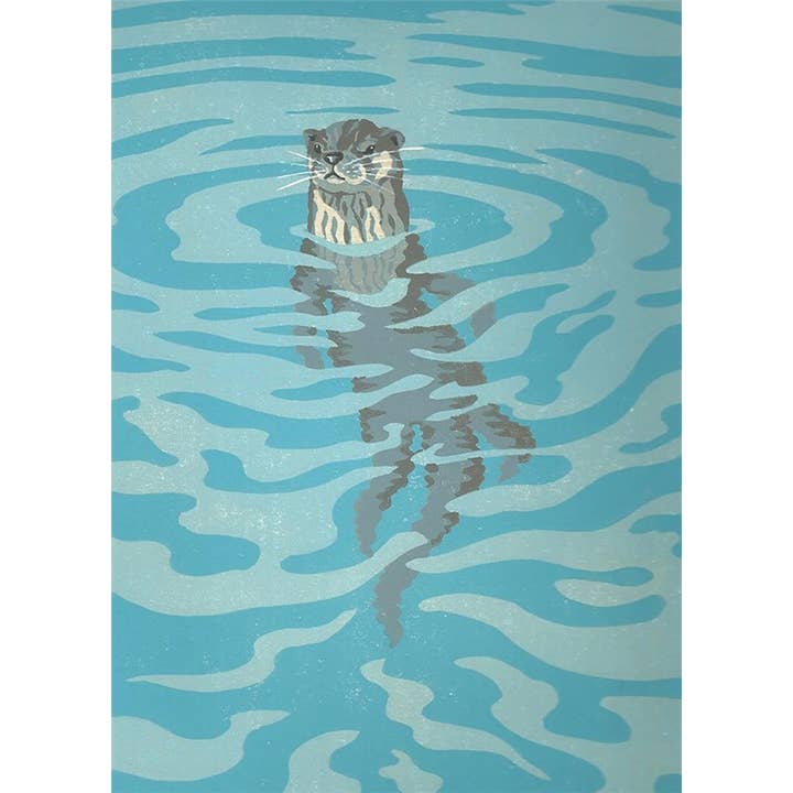 Greeting Card Otter for wholesale by Natural Partners Limited