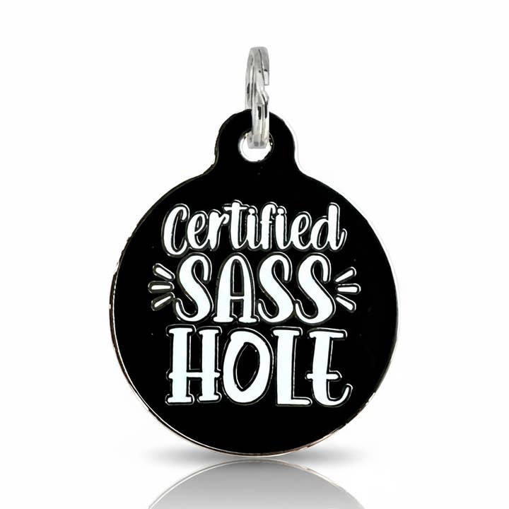 Dog Tag w/ Personalized QR Code - Certified Sasshole for wholesale by Bad Tags