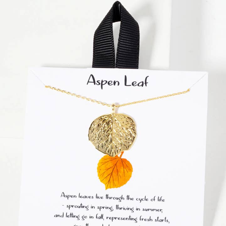 Botanical Textured Aspen Leaf 18K Gold-Dipped Necklace and other Purchase Wholesale aspenas cykel. Free Returns & Net 60 Terms on Faire trending on Faire.