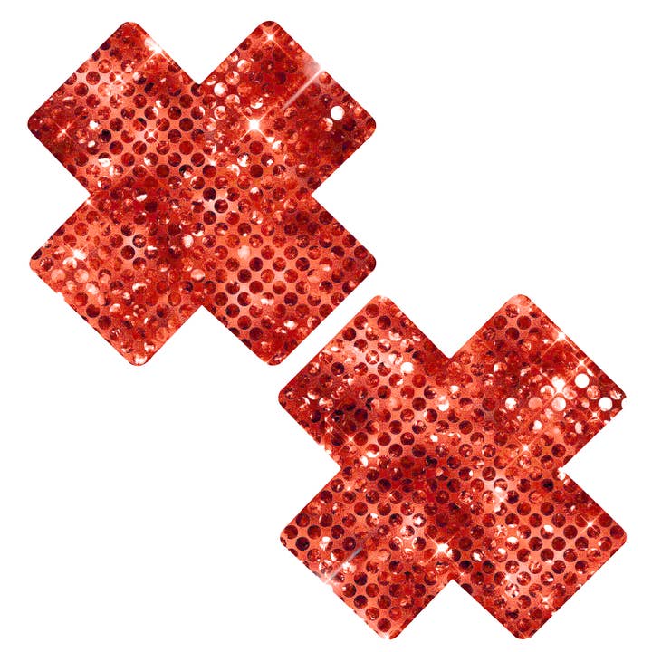 Niptees - Wholesale Nipple Pasties - Women's - Sequin X Cross Nipple Cover Pasties