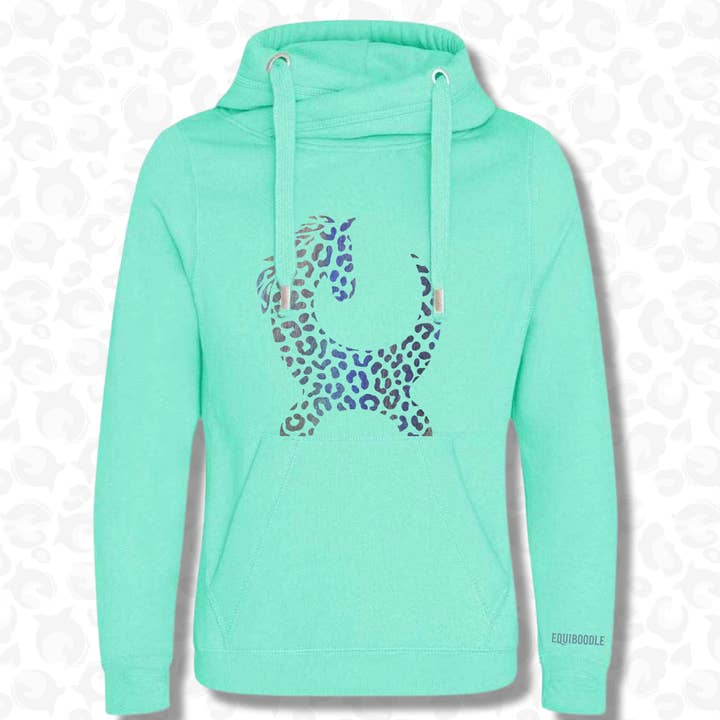 Equiboodle Vixen trui met ronde hals Aqua/Shimmer voor wholesale door Equiboodle