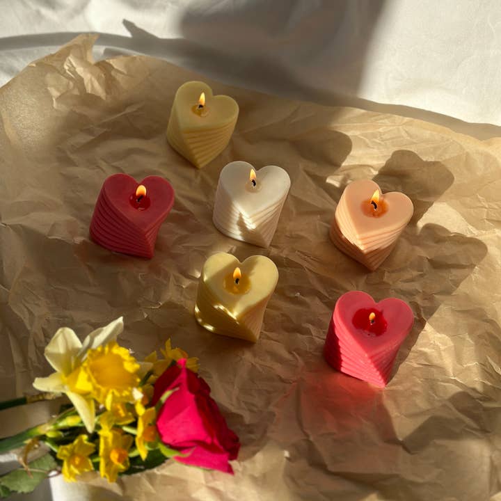 Nely Store - Wholesale Novelty Candle - Rotating Heart Pillar Candle | Valentines Day Candle