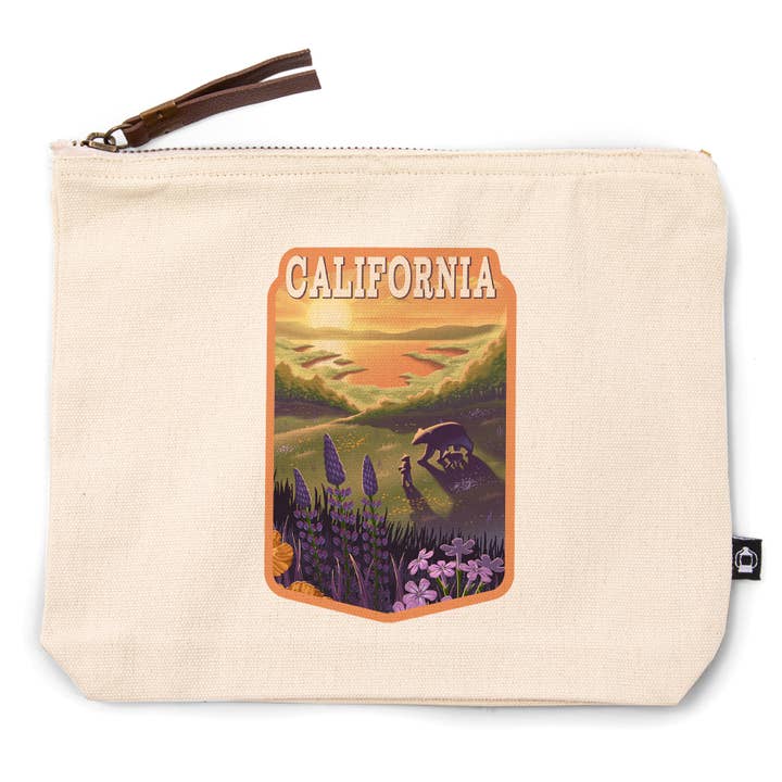 GO BAG POUCH California Litograph Bears Contour para venta al por mayor de Lantern Press