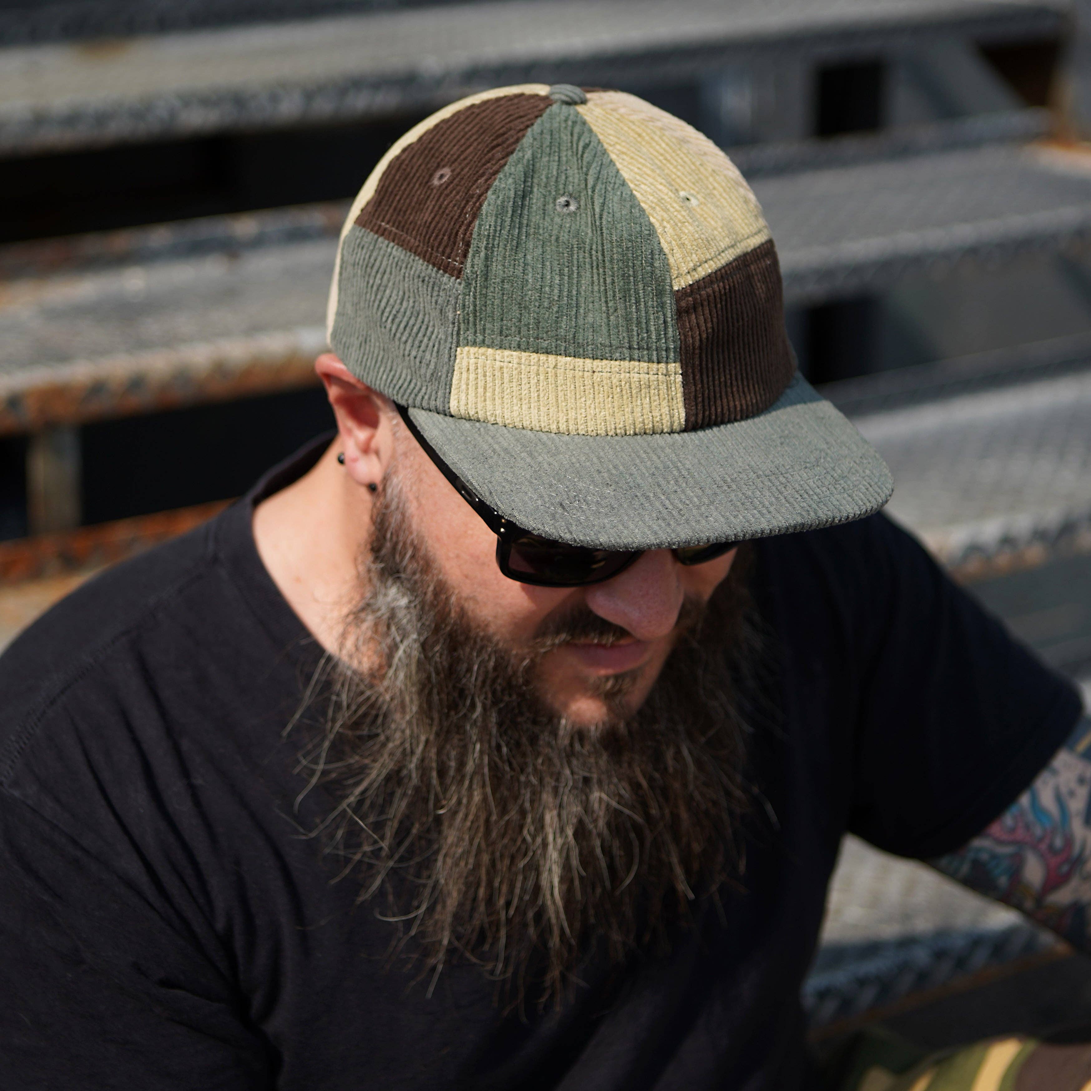 Stuntin Goods - Wholesale Flat Brim Cap - Unisex - Patchwork Corduroy Hat15