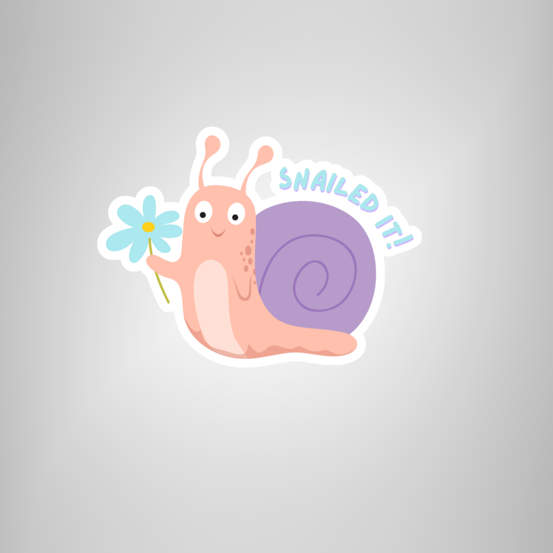 Coyote Color – wholesale Sticker – Cute Snail Sticker "Snailed It"  (Waterproof & UV Safe)1
