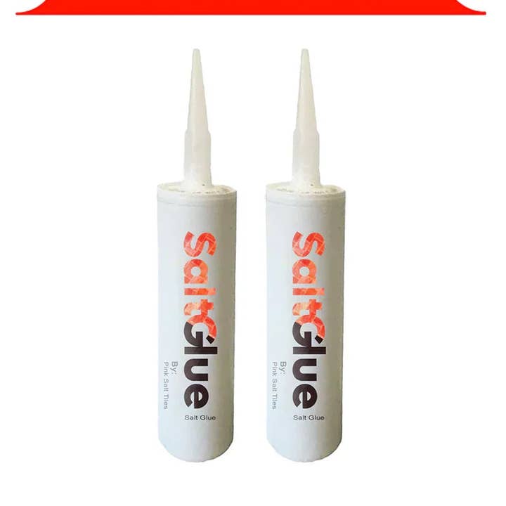 Paquete de 2 adhesivos de sal rosa para construir o reparar tu sala de sal para venta al por mayor de Pink Salt Tiles LLC