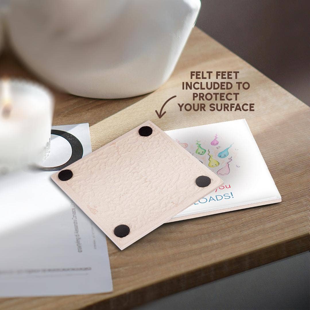 3dRose - Wholesale Coasters - 3dRose, Cute image of sperm with typography., Coaster3