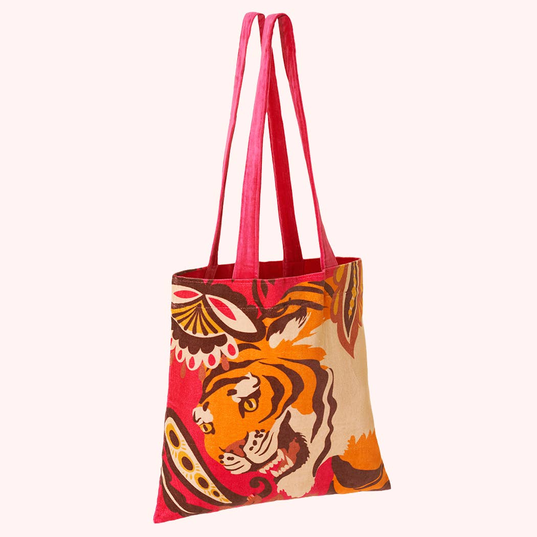 Powder Design inc - US - Wholesale Tote Bag - Women's - Velvet Tote Bag - Roaring Tiger2