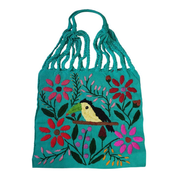 The Little Pueblo - Wholesale Tote Bag - Women's - Embroidered Mexican Woven Tote Bag4