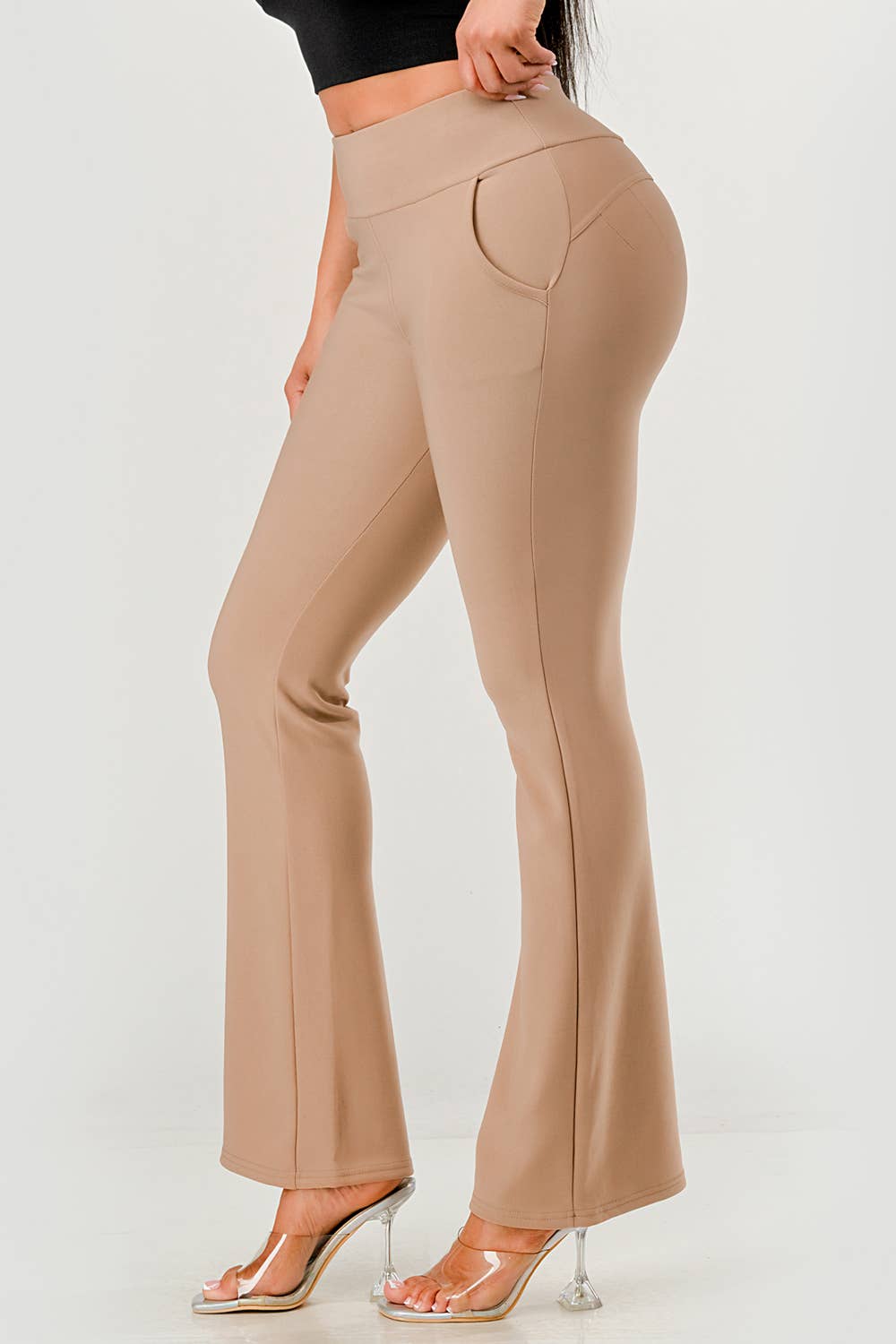 REDFINCH APPAREL INC - Wholesale Pants - Women's - Womens Tummy Control Butt Sculpting Flare Pants With Pockets28