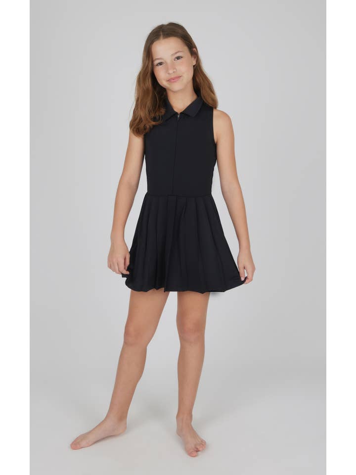 90 Degree by Reflex & Yogalicious - Wholesale Athletic Dress - Kids - Girls Sip Up Pleated Tennis Dress with Inner Short2
