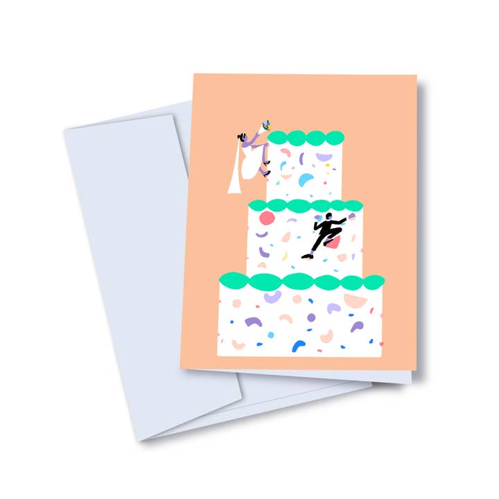 Carte de mariage pour un couple de grimpeurs pour la vente par Studio Toute