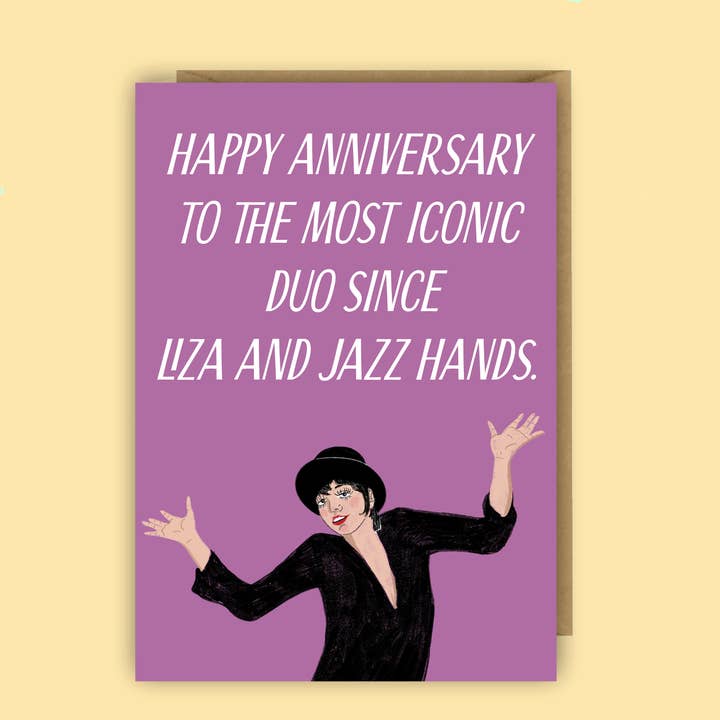 Lustige schwule Jubiläumskarte, LGBTQ | Schwule Karten, Liza Minnelli für den Großhandel von The Queer Store