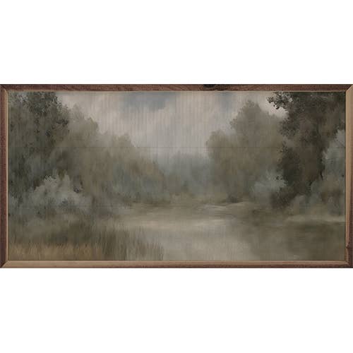 Kendrick Home - Wholesale Wood Wall Art - Foggy Lake And Trees0