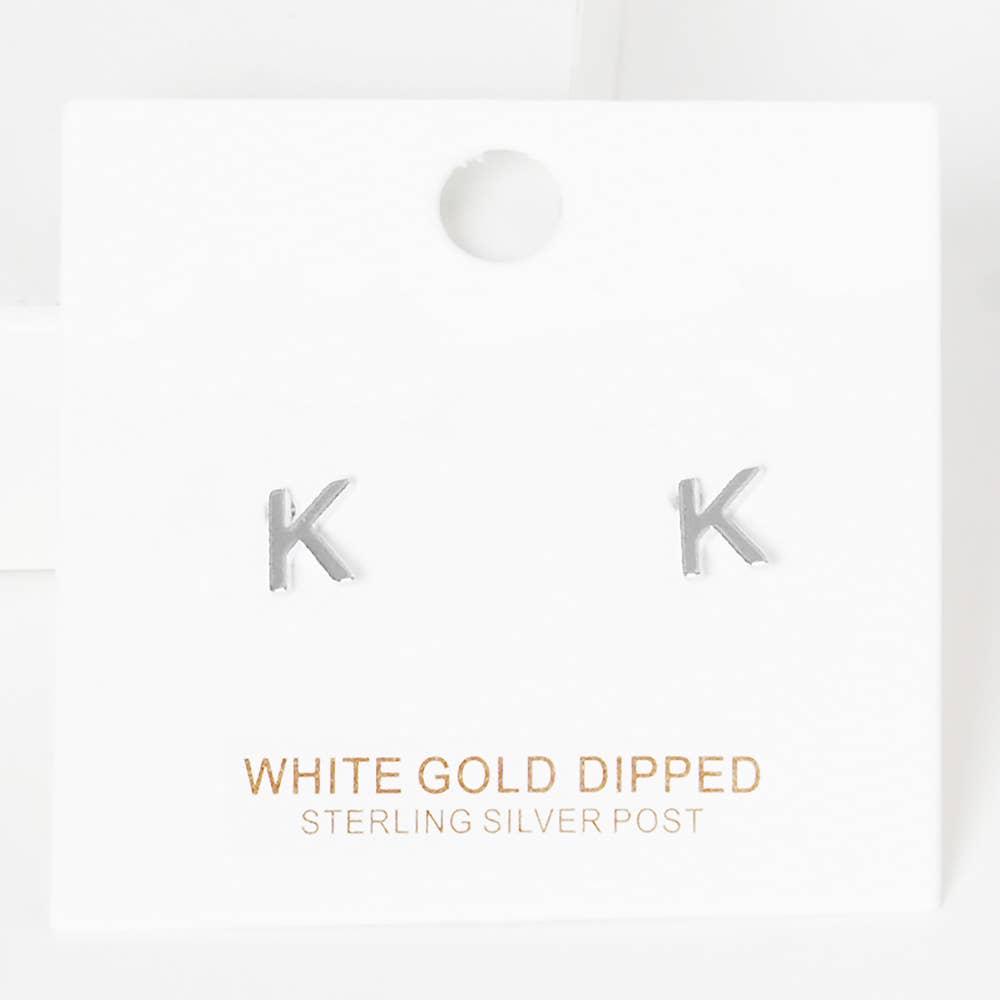 Sensibling Corp. - Wholesale Stud/Post Earrings - Gold Dipped Metal Initial Monogram Stud Earrings15