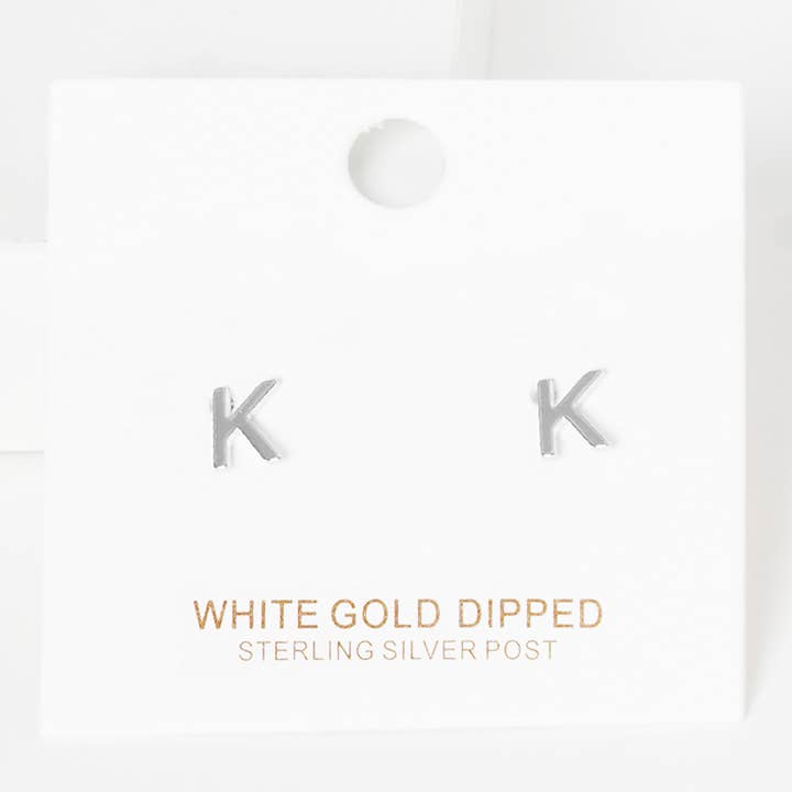 Sensibling Corp. - Wholesale Stud/Post Earrings - Gold Dipped Metal Initial Monogram Stud Earrings15