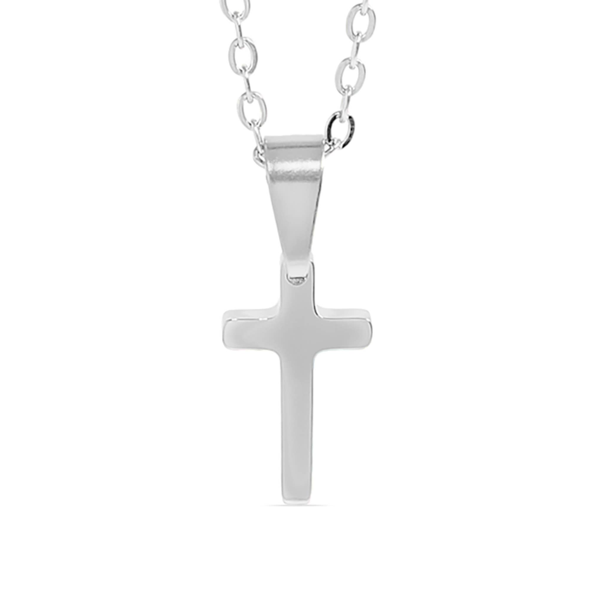 WJW - Vente Colliers à pendentif - Collier avec croix gravable en acier inoxydable1